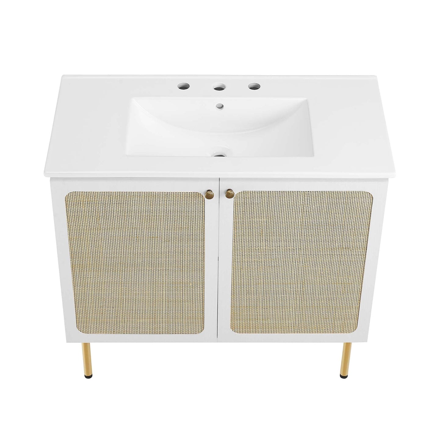 Modway furniture Chaucer Bathroom Vanity with White Basin Included - EEI-6693-BLK-WHI