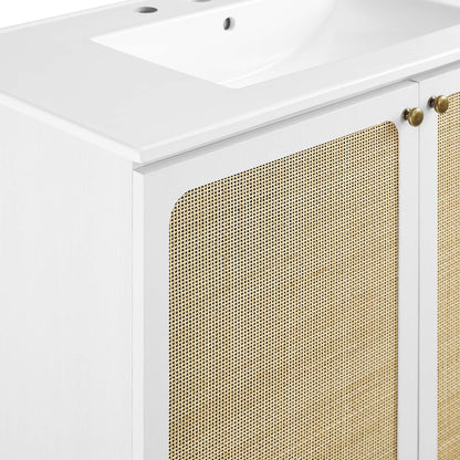 Modway furniture Chaucer Bathroom Vanity with White Basin Included - EEI-6693-BLK-WHI