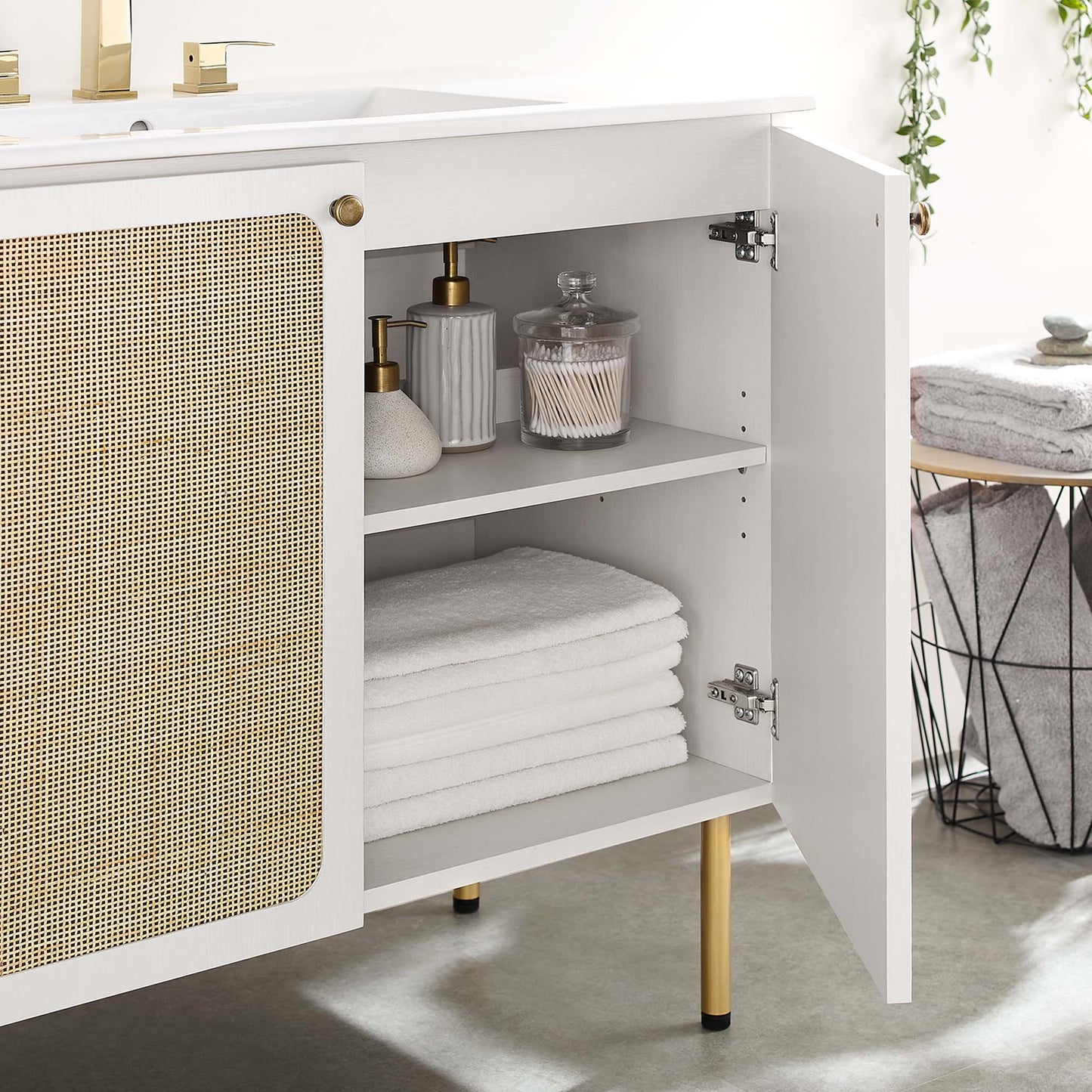 Modway furniture Chaucer Bathroom Vanity with White Basin Included - EEI-6693-BLK-WHI