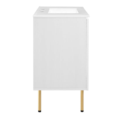 Modway furniture Chaucer Bathroom Vanity with White Basin Included - EEI-6693-BLK-WHI