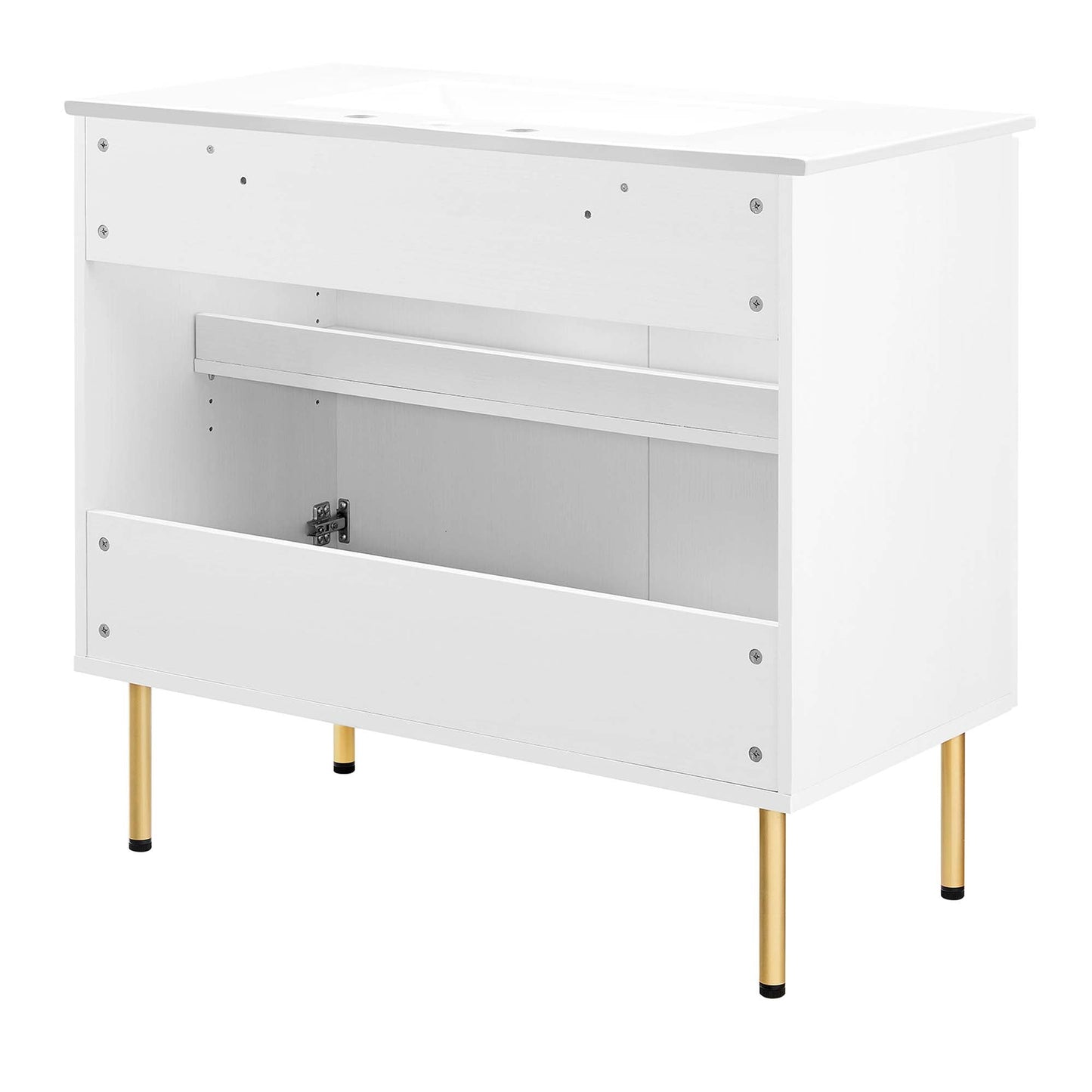 Modway furniture Chaucer Bathroom Vanity with White Basin Included - EEI-6693-BLK-WHI