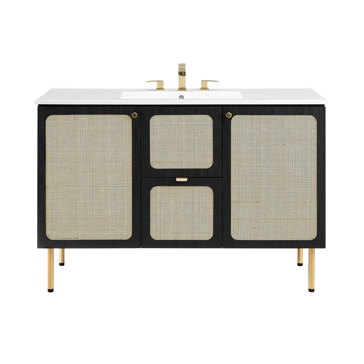 Modway furniture Chaucer 48" Bathroom Vanity with White Basin Included - EEI-6699-BLK-WHI