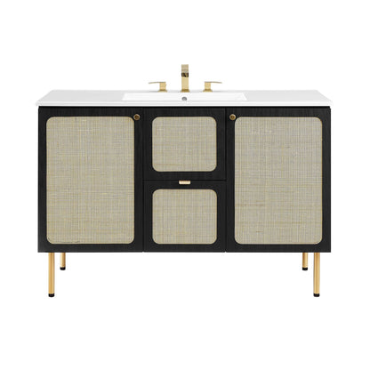 Modway furniture Chaucer 48" Bathroom Vanity with White Basin Included - EEI-6699-BLK-WHI
