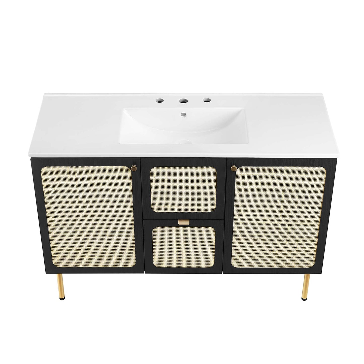 Modway furniture Chaucer 48" Bathroom Vanity with White Basin Included - EEI-6699-BLK-WHI