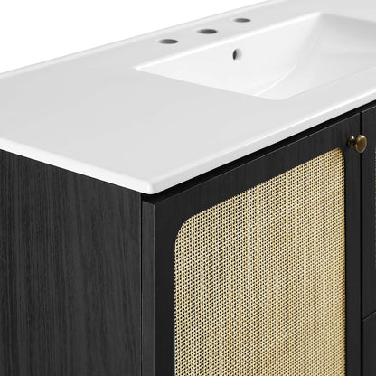 Modway furniture Chaucer 48" Bathroom Vanity with White Basin Included - EEI-6699-BLK-WHI