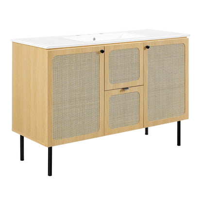 Modway furniture Chaucer 48" Bathroom Vanity with White Basin Included - EEI-6699-BLK-WHI