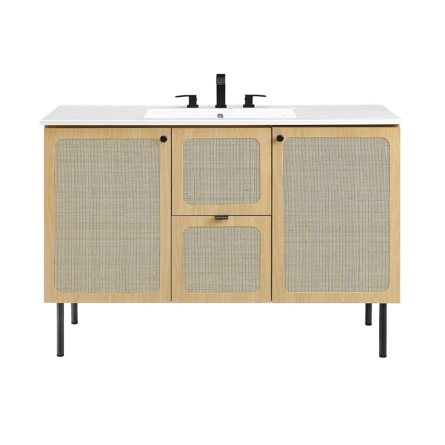Modway furniture Chaucer 48" Bathroom Vanity with White Basin Included - EEI-6699-BLK-WHI