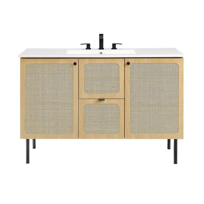 Modway furniture Chaucer 48" Bathroom Vanity with White Basin Included - EEI-6699-BLK-WHI