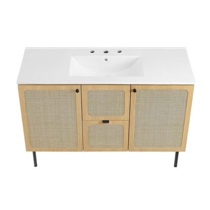 Modway furniture Chaucer 48" Bathroom Vanity with White Basin Included - EEI-6699-BLK-WHI
