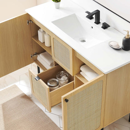 Modway furniture Chaucer 48" Bathroom Vanity with White Basin Included - EEI-6699-BLK-WHI