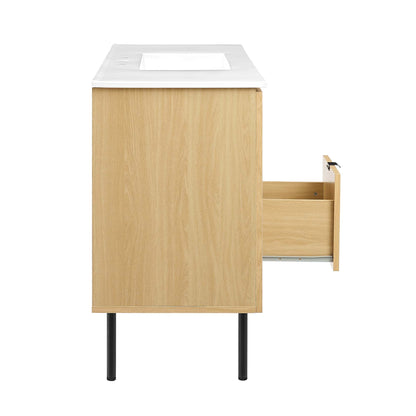 Modway furniture Chaucer 48" Bathroom Vanity with White Basin Included - EEI-6699-BLK-WHI