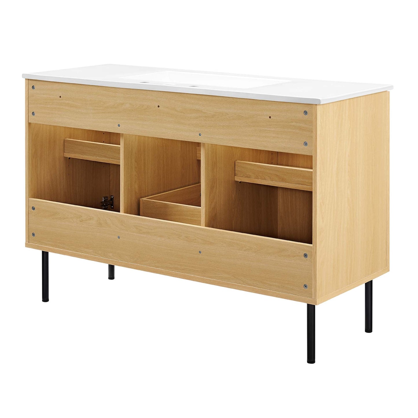 Modway furniture Chaucer 48" Bathroom Vanity with White Basin Included - EEI-6699-BLK-WHI