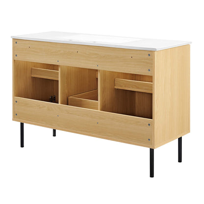 Modway furniture Chaucer 48" Bathroom Vanity with White Basin Included - EEI-6699-BLK-WHI