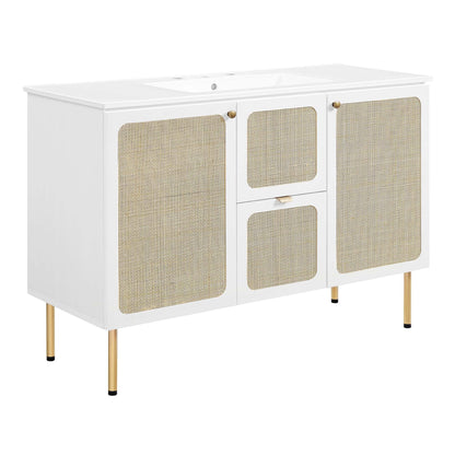 Modway furniture Chaucer 48" Bathroom Vanity with White Basin Included - EEI-6699-BLK-WHI