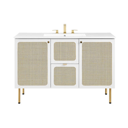 Modway furniture Chaucer 48" Bathroom Vanity with White Basin Included - EEI-6699-BLK-WHI