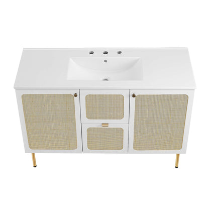 Modway furniture Chaucer 48" Bathroom Vanity with White Basin Included - EEI-6699-BLK-WHI