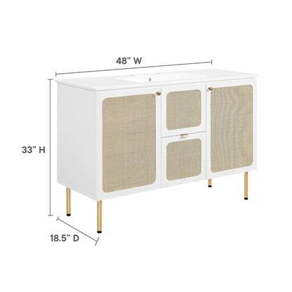 Modway furniture Chaucer 48" Bathroom Vanity with White Basin Included - EEI-6699-BLK-WHI