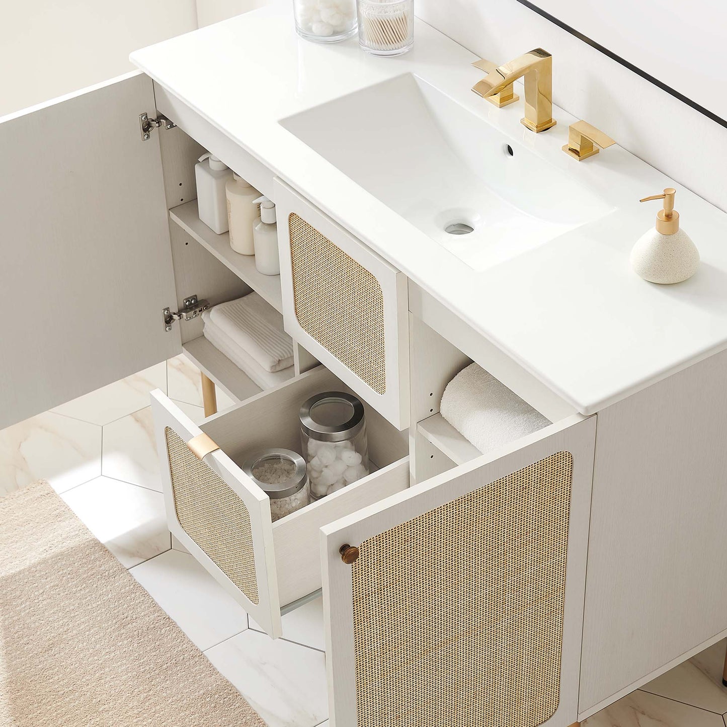Modway furniture Chaucer 48" Bathroom Vanity with White Basin Included - EEI-6699-BLK-WHI