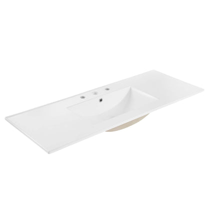 Modway furniture Chaucer 48" Bathroom Vanity with White Basin Included - EEI-6699-BLK-WHI