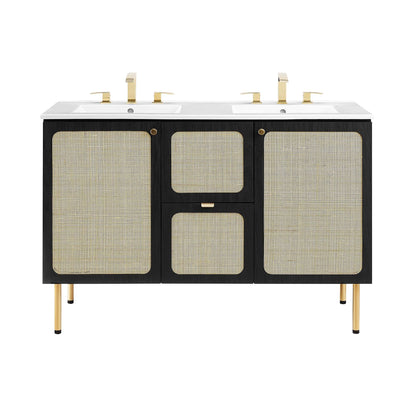 Modway furniture Chaucer 48" Bathroom Vanity with White Basin Included - EEI-6699-BLK-WHI