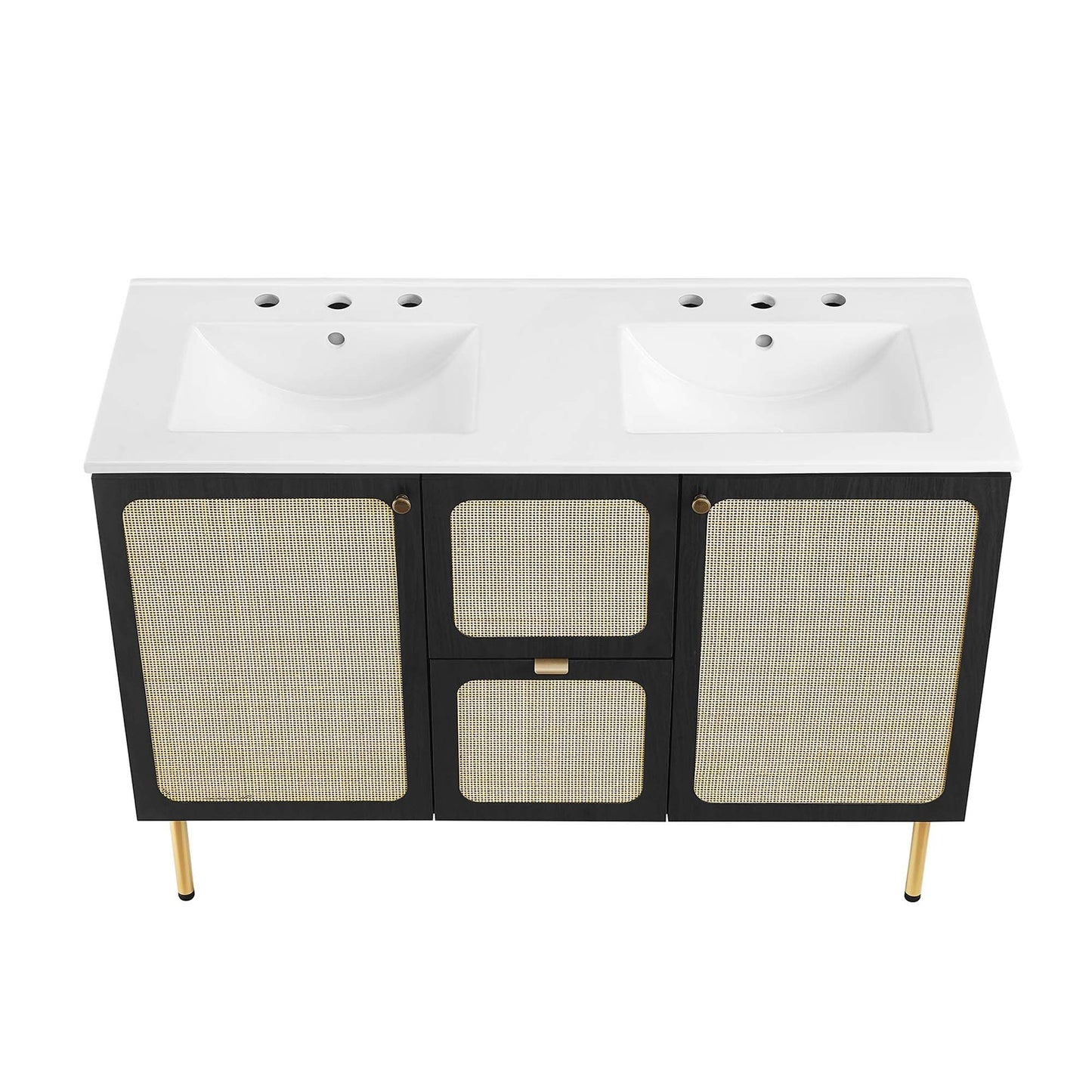Modway furniture Chaucer 48" Bathroom Vanity with White Basin Included - EEI-6699-BLK-WHI