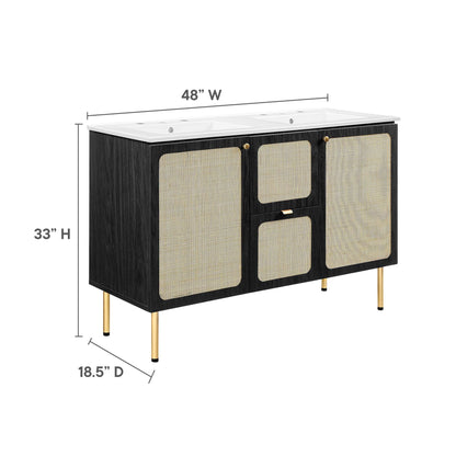 Modway furniture Chaucer 48" Bathroom Vanity with White Basin Included - EEI-6699-BLK-WHI