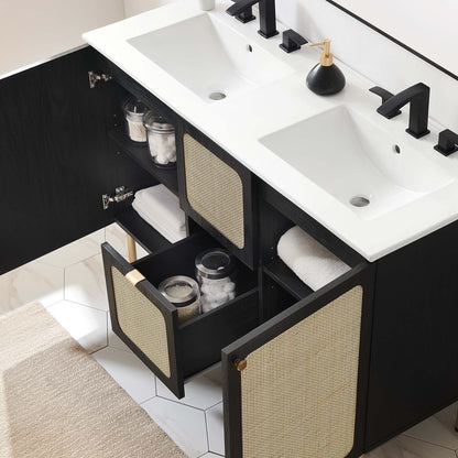Modway furniture Chaucer 48" Bathroom Vanity with White Basin Included - EEI-6699-BLK-WHI