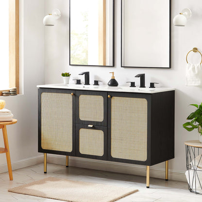 Modway furniture Chaucer 48" Bathroom Vanity with White Basin Included - EEI-6699-BLK-WHI