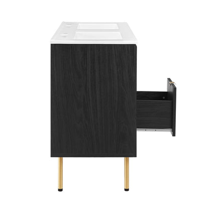Modway furniture Chaucer 48" Bathroom Vanity with White Basin Included - EEI-6699-BLK-WHI