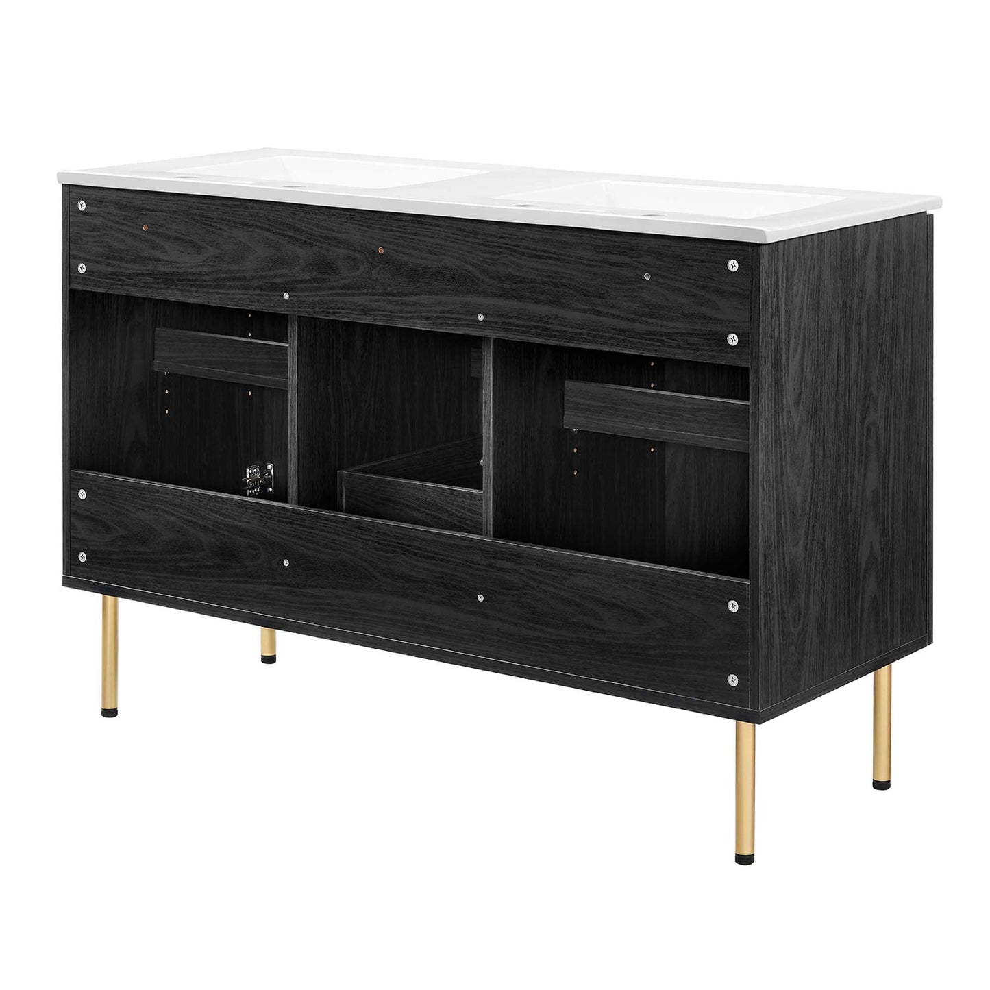 Modway furniture Chaucer 48" Bathroom Vanity with White Basin Included - EEI-6699-BLK-WHI