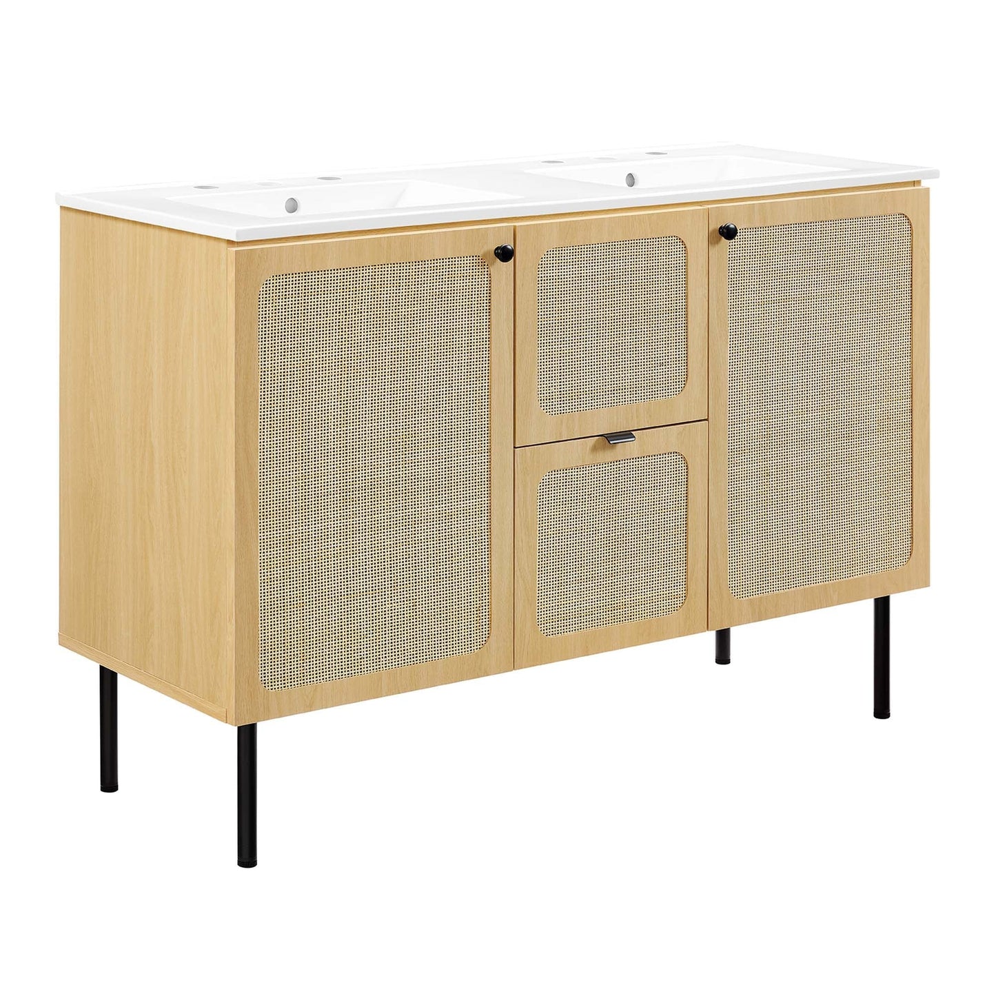 Modway furniture Chaucer 48" Bathroom Vanity with White Basin Included - EEI-6699-BLK-WHI