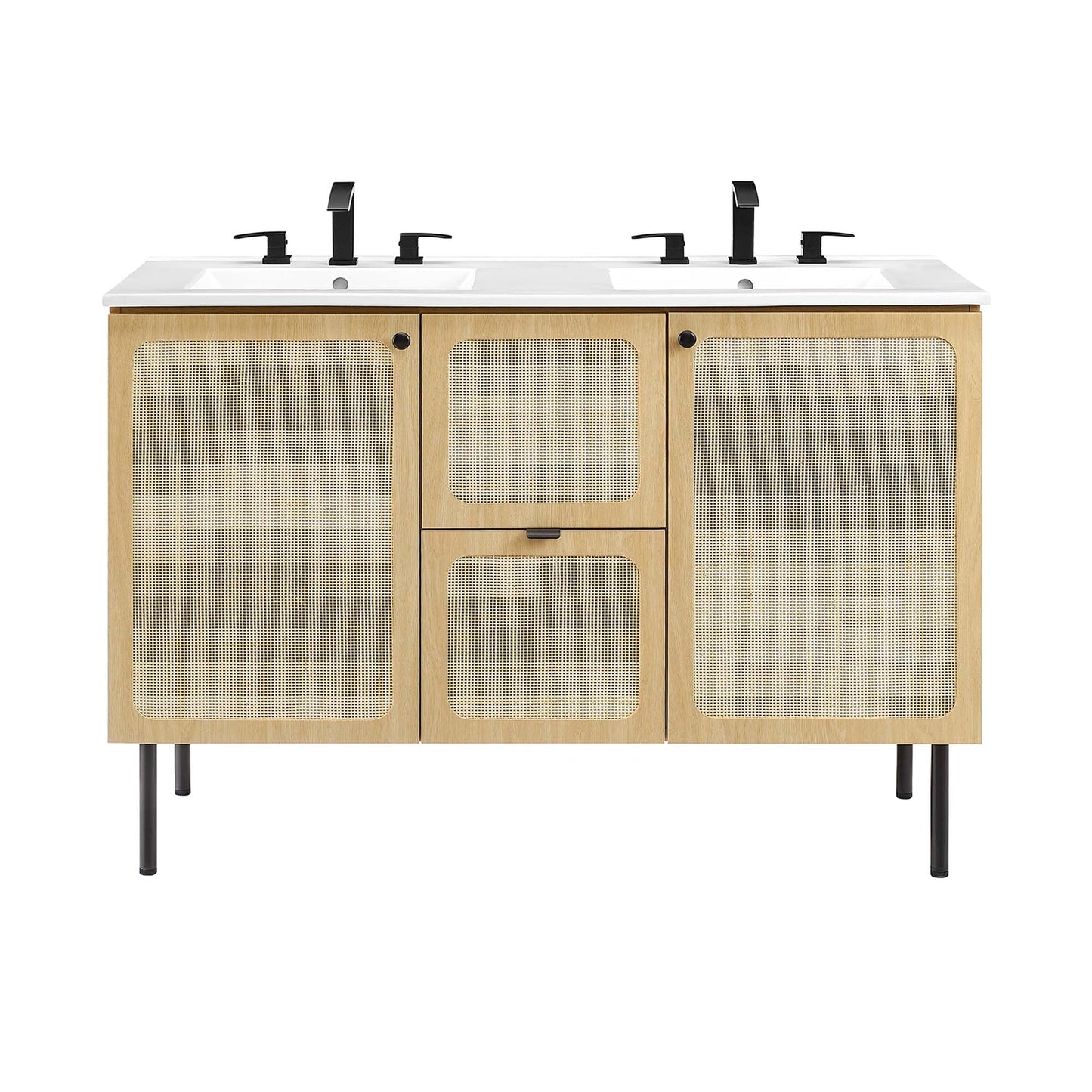 Modway furniture Chaucer 48" Bathroom Vanity with White Basin Included - EEI-6699-BLK-WHI