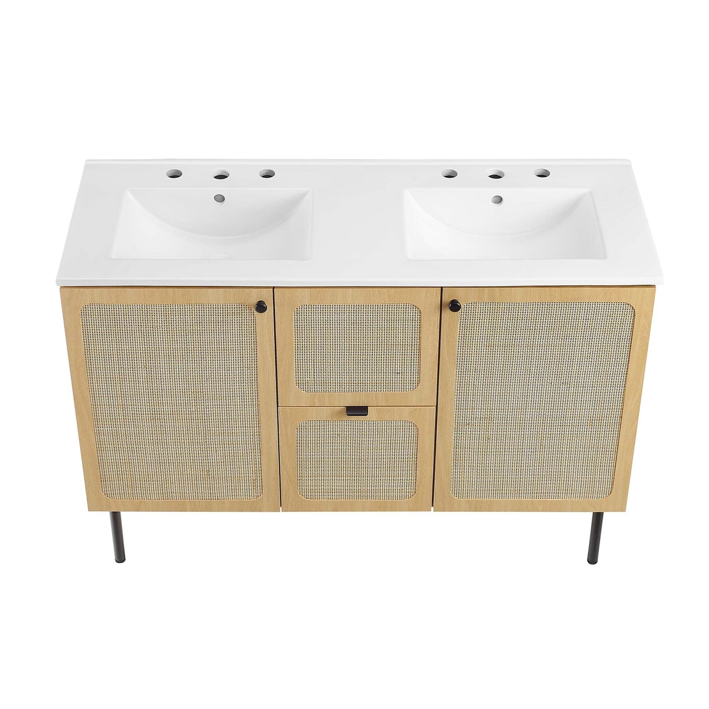 Modway furniture Chaucer 48" Bathroom Vanity with White Basin Included - EEI-6699-BLK-WHI