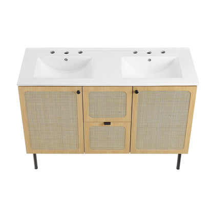 Modway furniture Chaucer 48" Bathroom Vanity with White Basin Included - EEI-6699-BLK-WHI