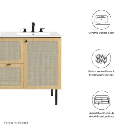 Modway furniture Chaucer 48" Bathroom Vanity with White Basin Included - EEI-6699-BLK-WHI