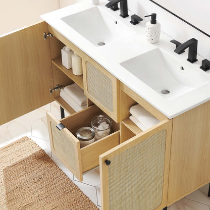 Modway furniture Chaucer 48" Bathroom Vanity with White Basin Included - EEI-6699-BLK-WHI