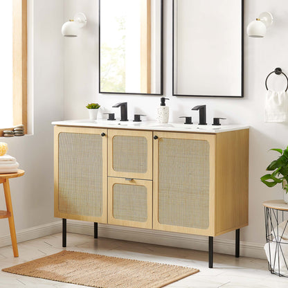 Modway furniture Chaucer 48" Bathroom Vanity with White Basin Included - EEI-6699-BLK-WHI