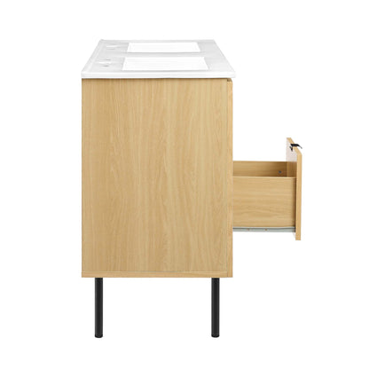 Modway furniture Chaucer 48" Bathroom Vanity with White Basin Included - EEI-6699-BLK-WHI