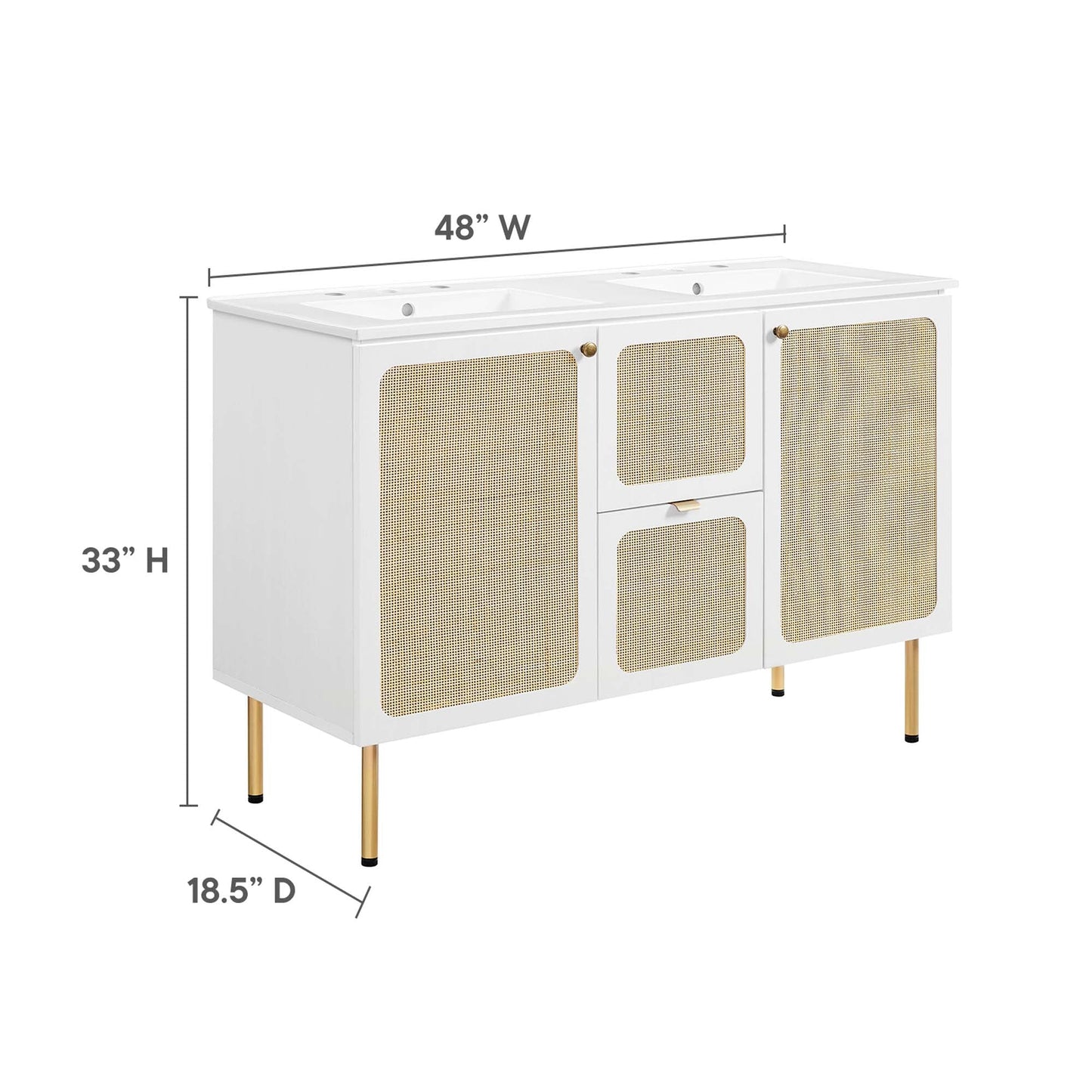 Modway furniture Chaucer 48" Bathroom Vanity with White Basin Included - EEI-6699-BLK-WHI