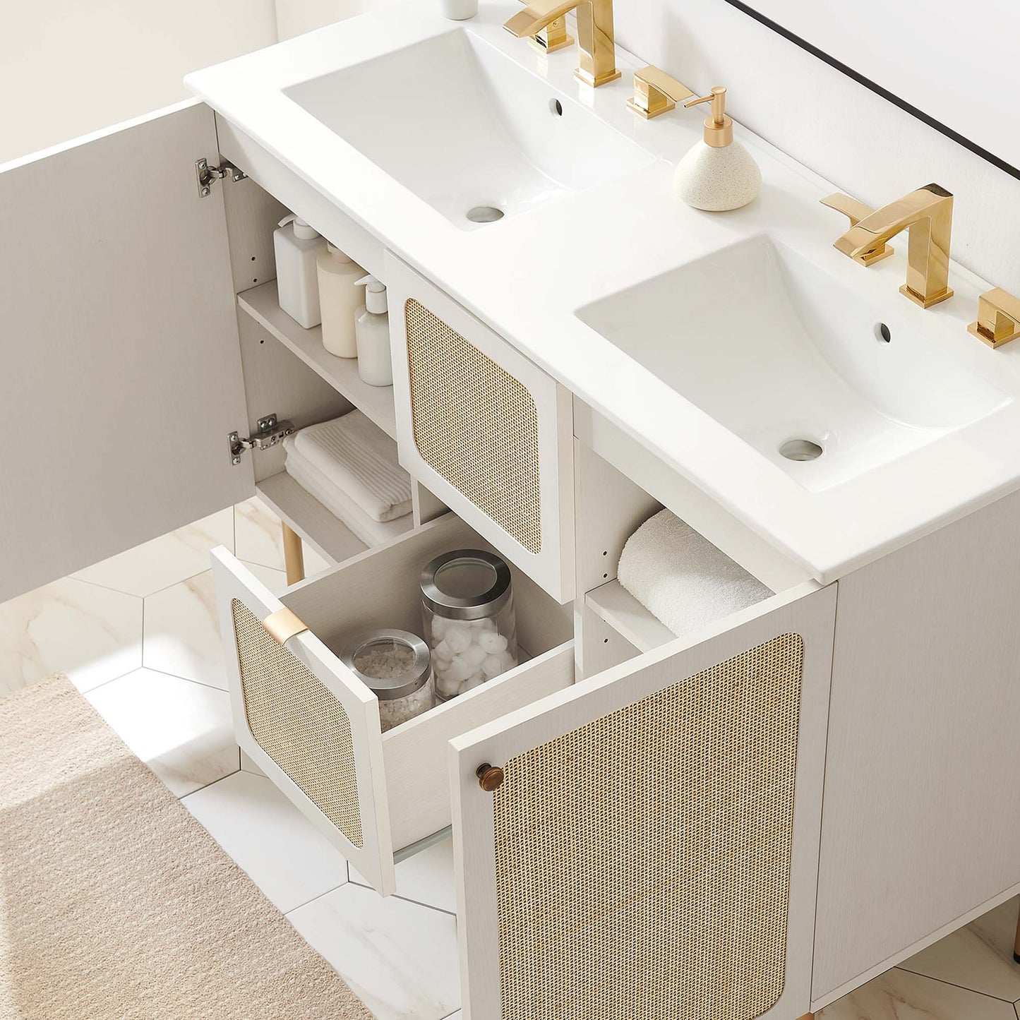 Modway furniture Chaucer 48" Bathroom Vanity with White Basin Included - EEI-6699-BLK-WHI
