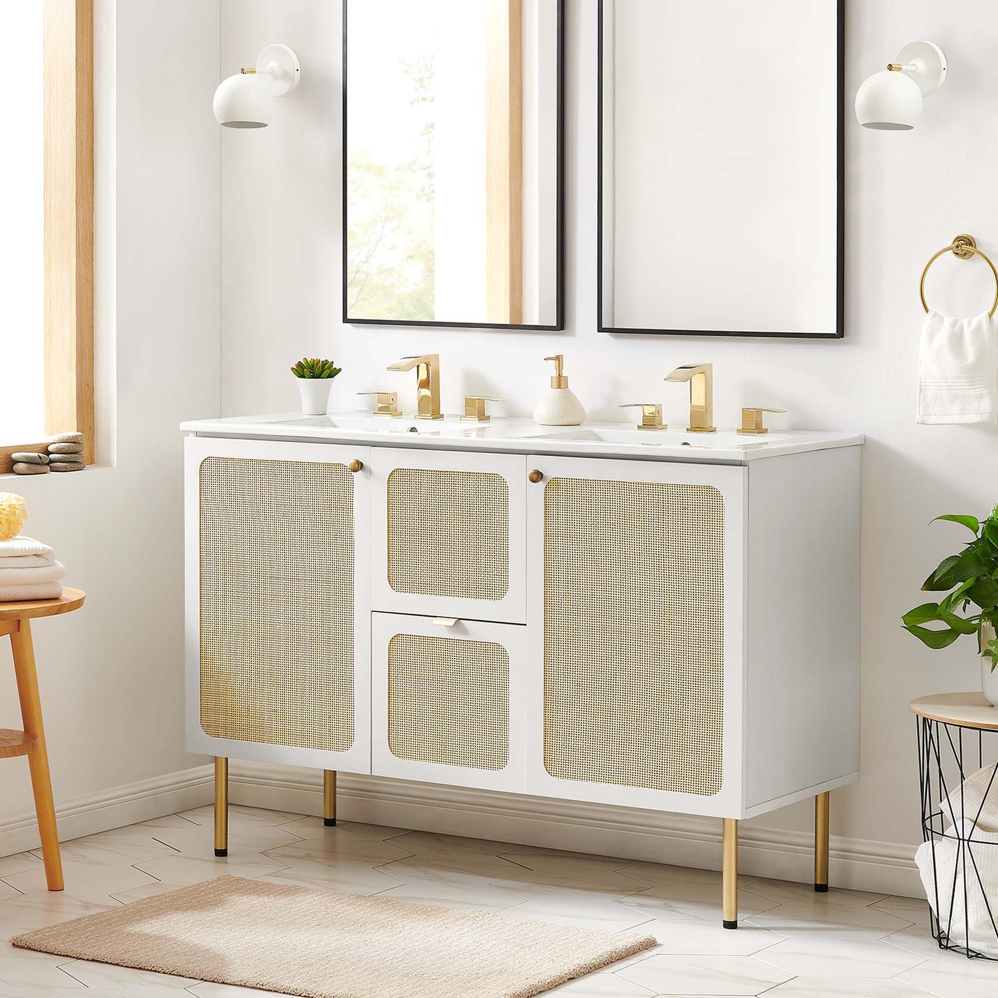 Modway furniture Chaucer 48" Bathroom Vanity with White Basin Included - EEI-6699-BLK-WHI
