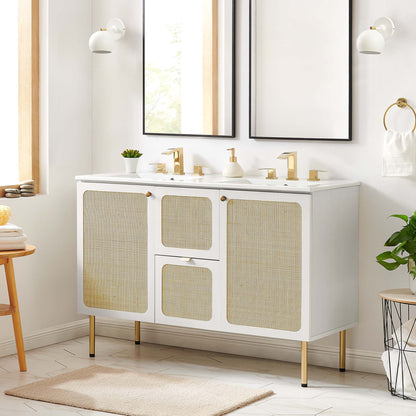 Modway furniture Chaucer 48" Bathroom Vanity with White Basin Included - EEI-6699-BLK-WHI