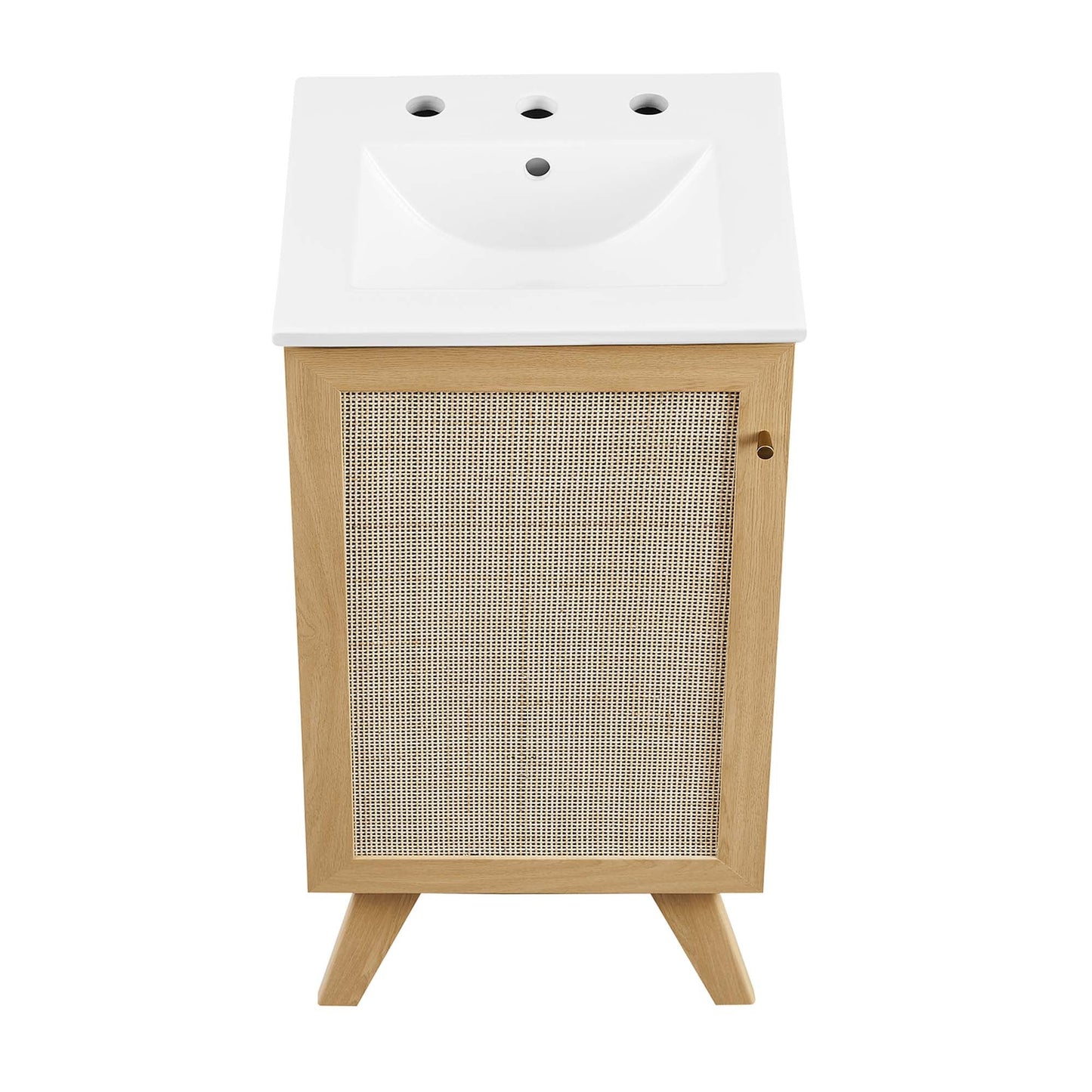 Modway furniture Soma Bathroom Vanity with White Basin Included - EEI-6711-OAK-WHI