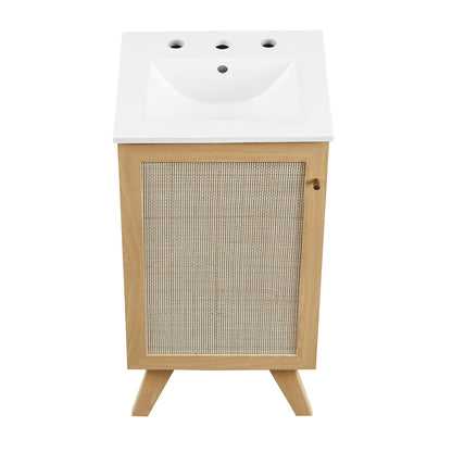 Modway furniture Soma Bathroom Vanity with White Basin Included - EEI-6711-OAK-WHI