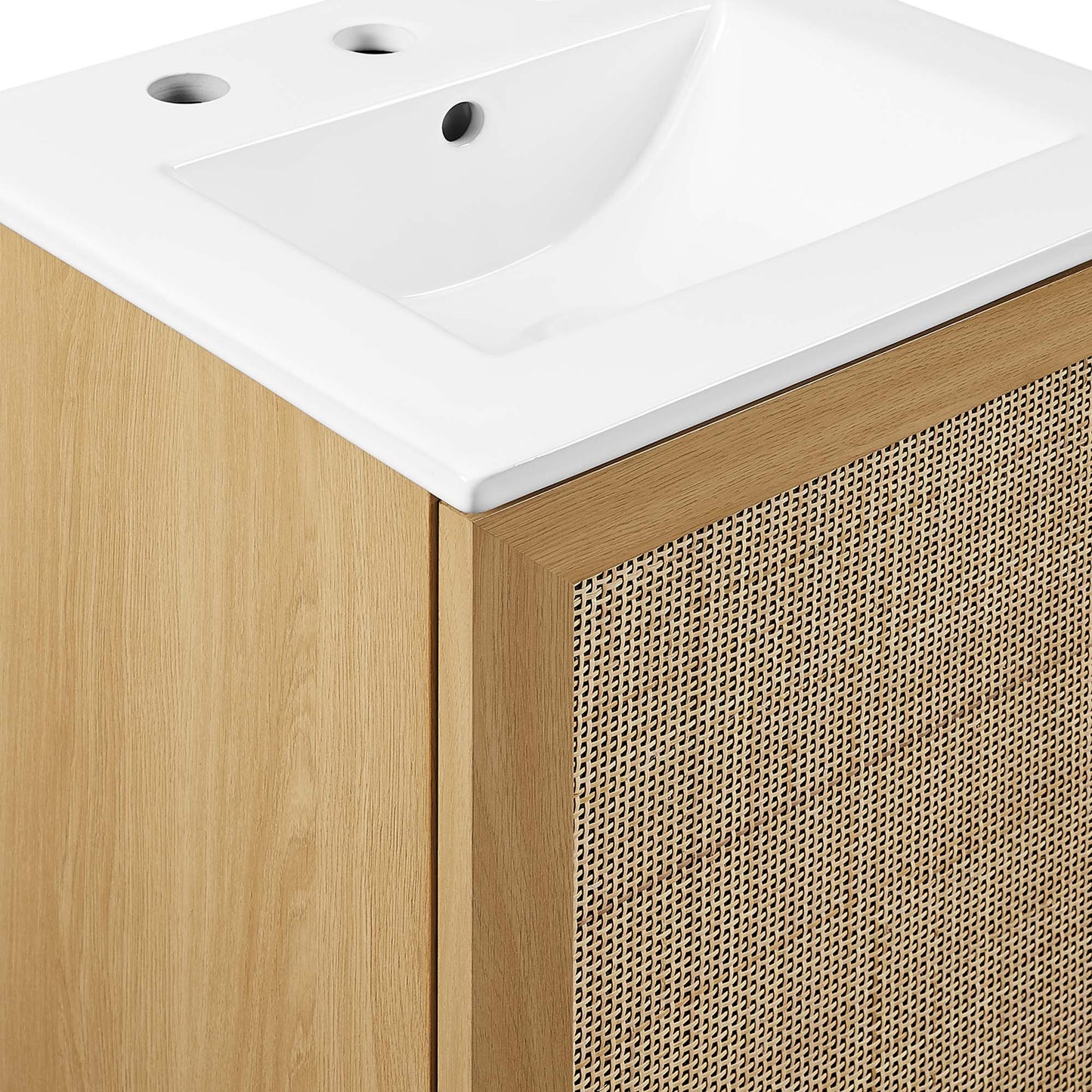Modway furniture Soma Bathroom Vanity with White Basin Included - EEI-6711-OAK-WHI