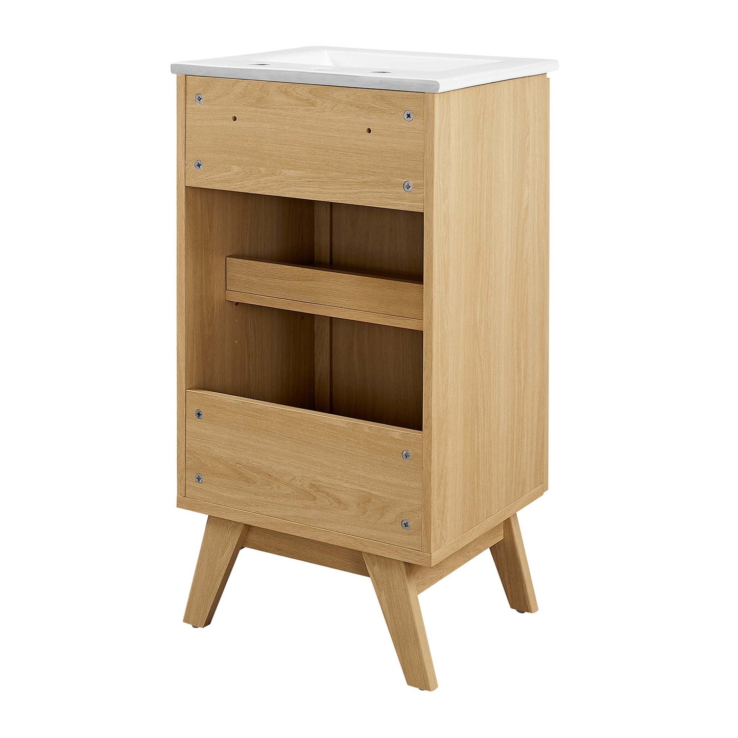 Modway furniture Soma Bathroom Vanity with White Basin Included - EEI-6711-OAK-WHI