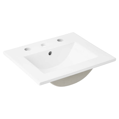 Modway furniture Soma Bathroom Vanity with White Basin Included - EEI-6711-OAK-WHI