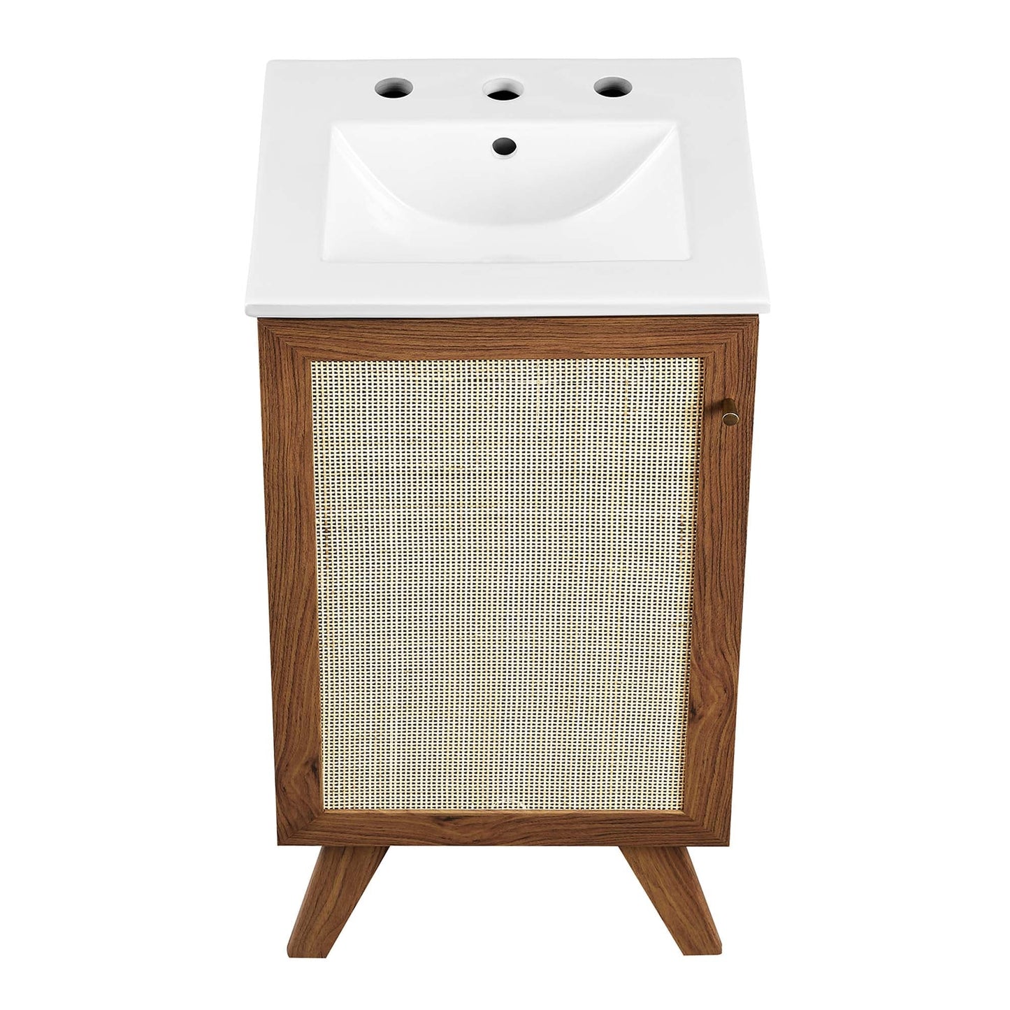 Modway furniture Soma Bathroom Vanity with White Basin Included - EEI-6711-OAK-WHI