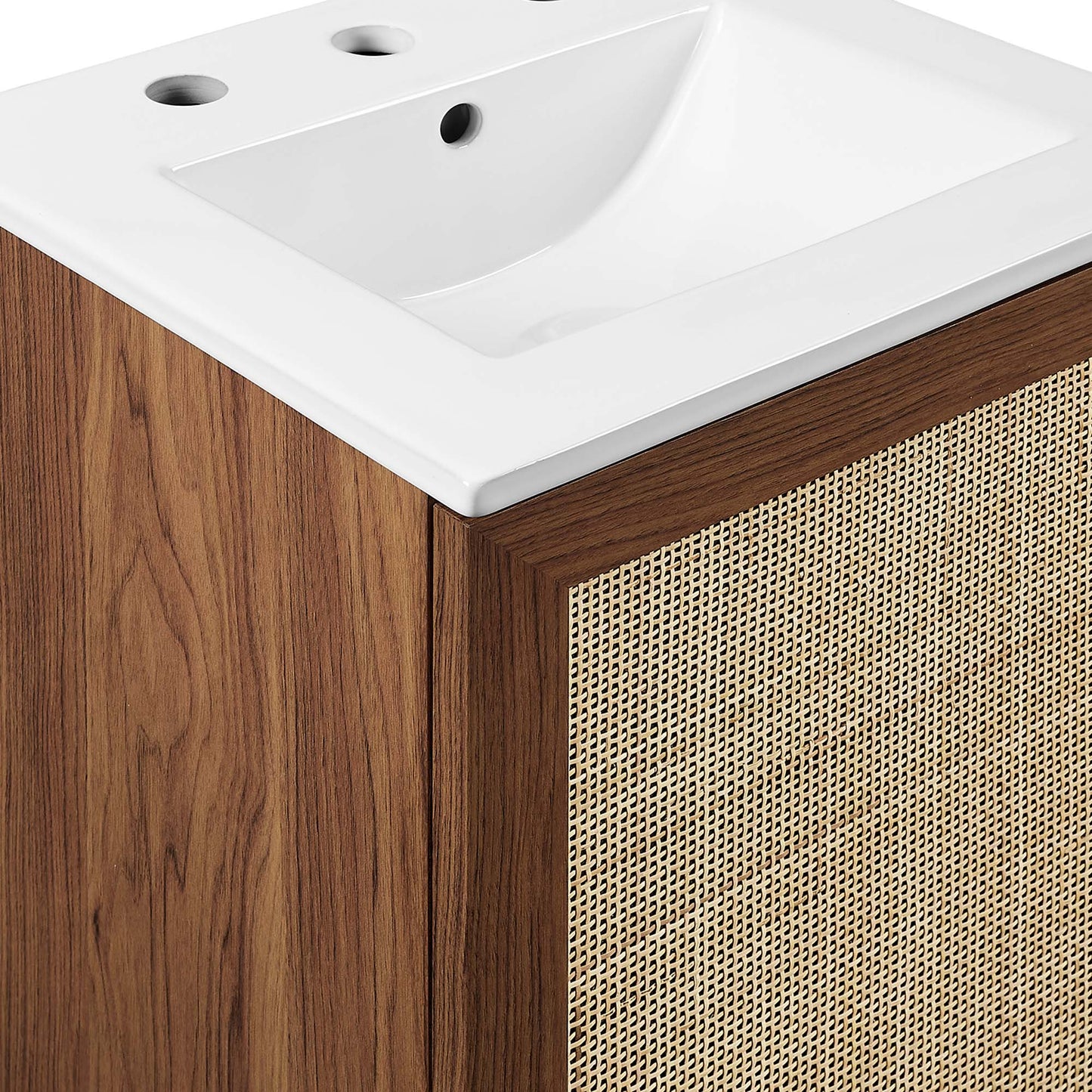 Modway furniture Soma Bathroom Vanity with White Basin Included - EEI-6711-OAK-WHI
