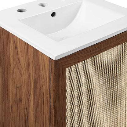 Modway furniture Soma Bathroom Vanity with White Basin Included - EEI-6711-OAK-WHI